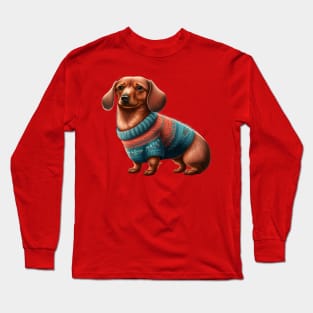 Christmas Sausage Dog Long Sleeve T-Shirt